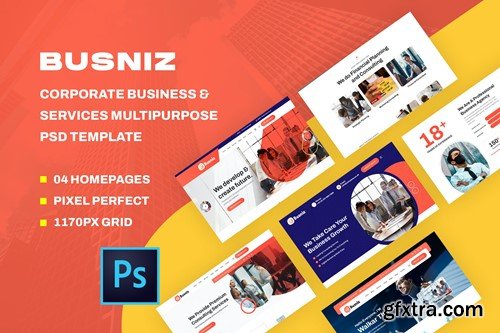 Busniz - Corporate Business PSD Template QN57GNG