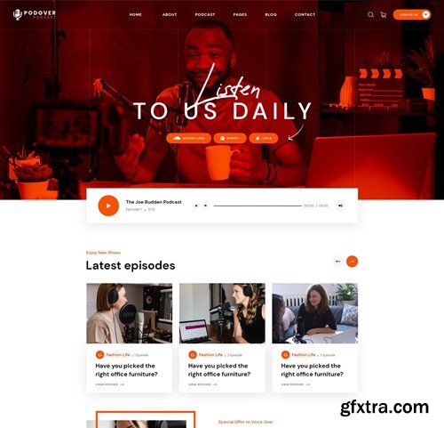 Podover - Podcast PSD Template 2CNSZRF