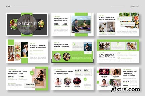 Health Lifestyle Powerpoint Template QAMAR2G