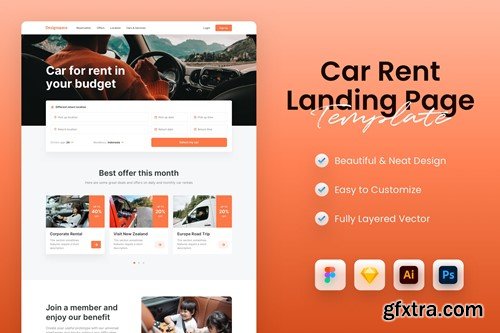 Car Rental Landing Page Template 6YU8PR4