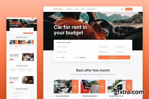 Car Rental Landing Page Template 6YU8PR4