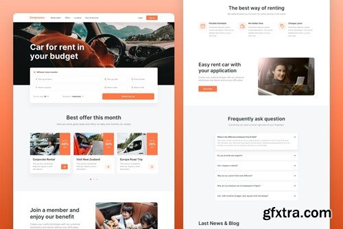 Car Rental Landing Page Template 6YU8PR4