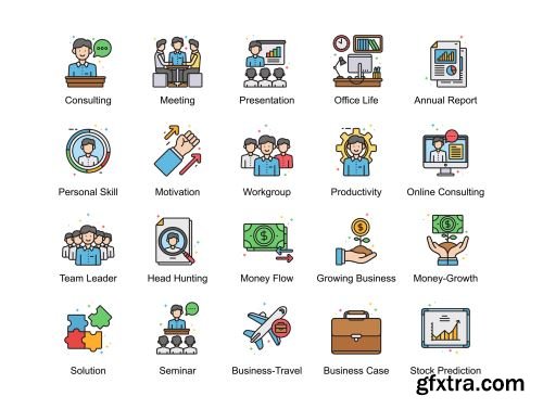 90 Business Icons | Vivid Series Ui8.net