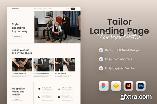 Tailor Service Landing Page Template S836GKN