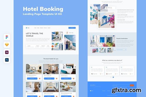 Hotel Booking Landing Page Template UI Kit GJT2XGH