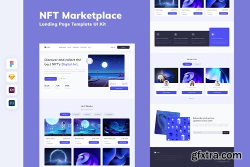 NFT Marketplace Landing Page Template UI Kit VFRNUBH