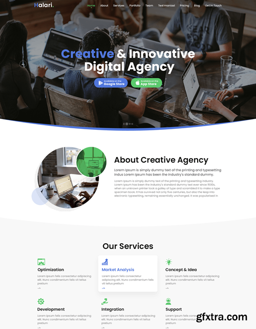 Halari - IT software agency PSD Template 5DXRNM6