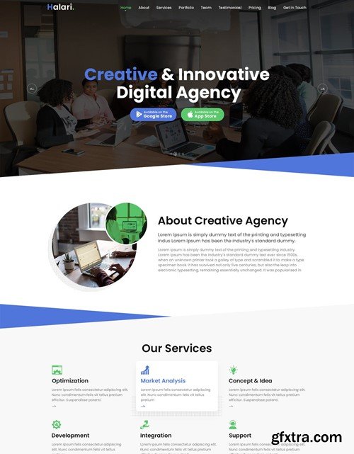 Halari - IT software agency PSD Template 5DXRNM6