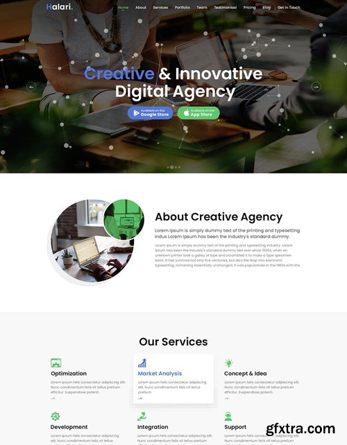 Halari - IT software agency PSD Template 5DXRNM6