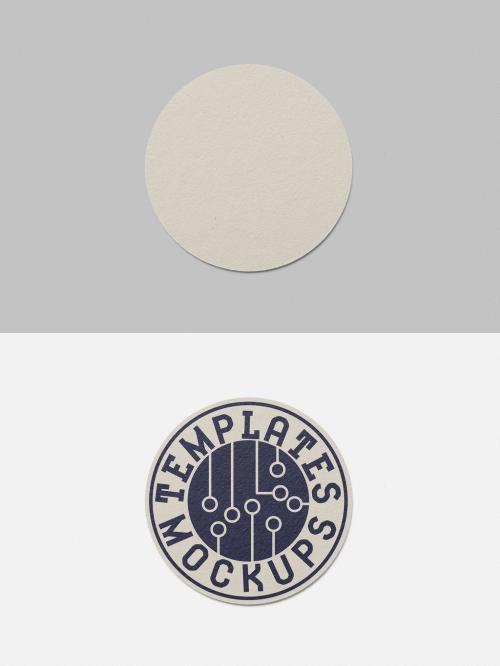 Mockup of customizable round cardboard coaster with customizable background 634458566