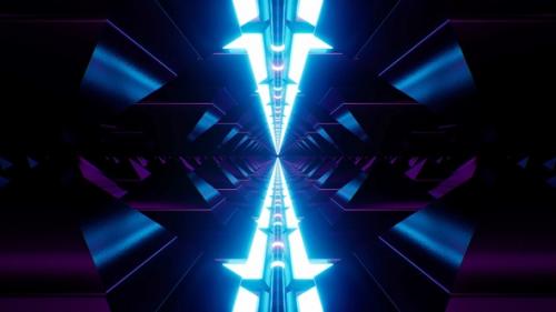 Videohive - Futuristic Neon Light Black Pyramid City DJ Loop - 47523882 - 47523882