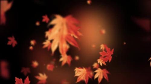 Videohive - Abstract Glowing Leaves Falling Animation - 47479876 - 47479876