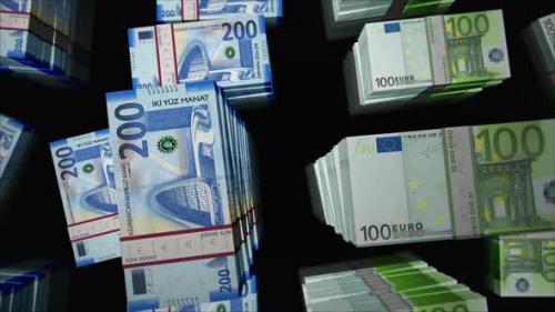 Videohive - Euro and Azerbaijan Manat money exchange loop - 47479879 - 47479879