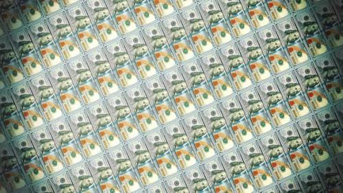 Videohive - Camera Flying Over Stacked 100 Dollar Bills - 47481554 - 47481554