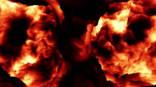 Videohive - Majestic fire on a black background, slow motion, 4K. - 47491896 - 47491896