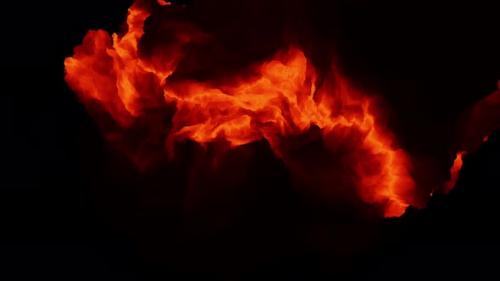 Videohive - Majestic fire on a black background, slow motion, 4K. - 47491897 - 47491897