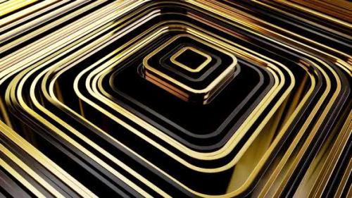 Videohive - Pulsing Gold And Black Squares Loop - 47494054 - 47494054