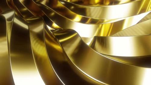 Videohive - Curved Golden Shape In Motion - 47494115 - 47494115