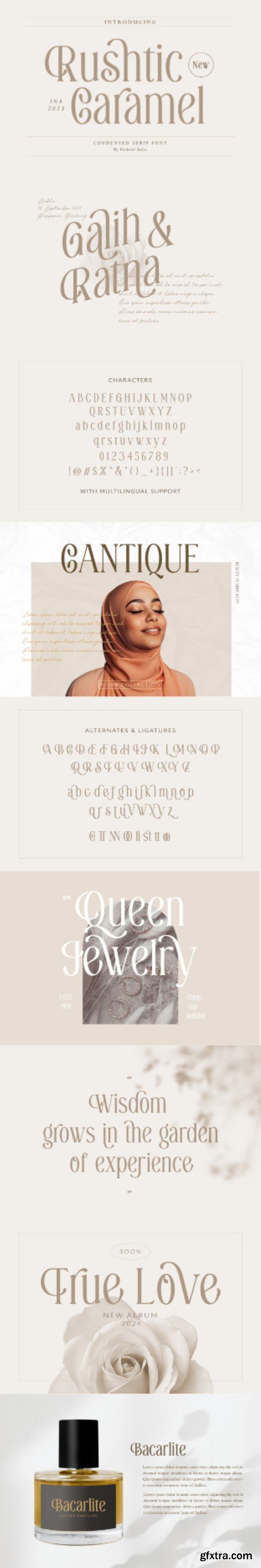 Rushtic Caramel - Condensed Serif Font