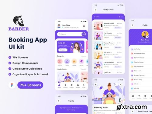 Barber - Booking app UI kit Ui8.net