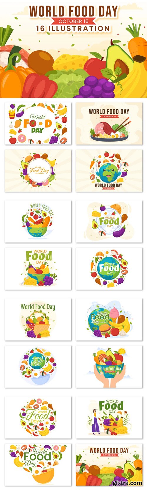World Food Day Illustrations Pack