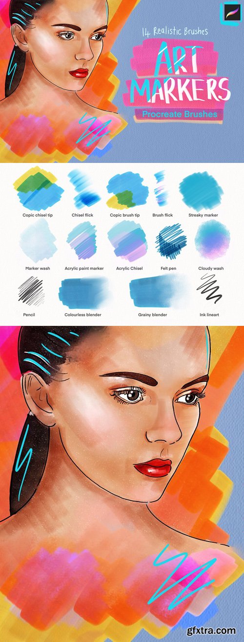 Alcohol Art Markers Procreate Brushes