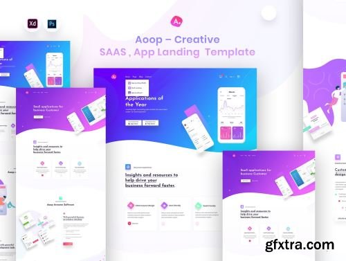 Aoop - SaaS & App Landing Template Ui8.net