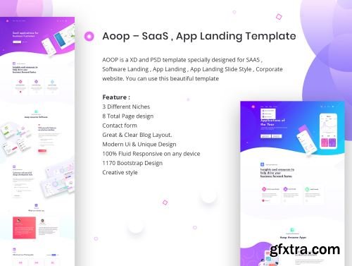 Aoop - SaaS & App Landing Template Ui8.net