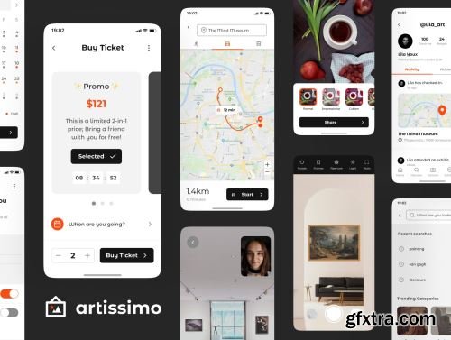 Artissimo Art & Museum App UI Kit Ui8.net