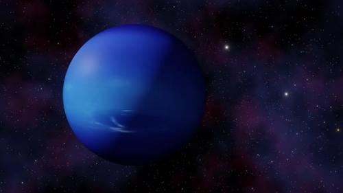 Videohive - Planet Neptune view from outer space and twinkling stars in the Milky Way galaxy 3d render. Solar - 47528728 - 47528728