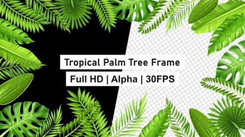 Videohive - Tropical Palm Tree Branches Frame with Alpha - 47530650 - 47530650