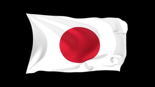 Videohive - Looping Waving Flag Japan - 47242734 - 47242734