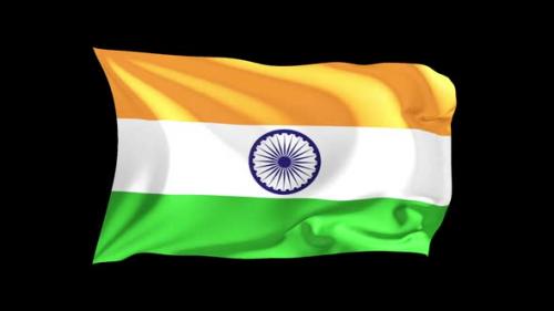 Videohive - Looping Waving Flag India - 47242747 - 47242747