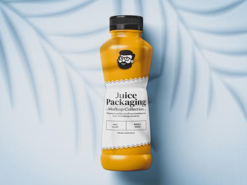 Plastic Juice Bottle Mockup With Black Cap 632438783