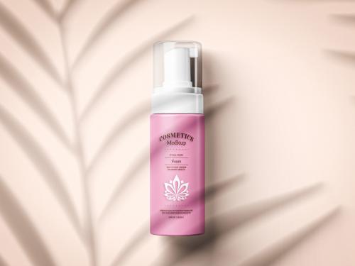 Simple Pink Foam Bottle Mockup 632438336