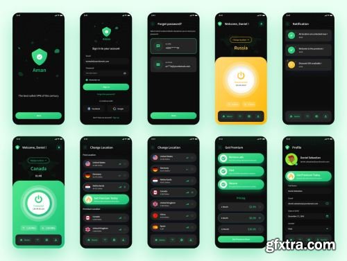 Aman - VPN App UI Kit Ui8.net