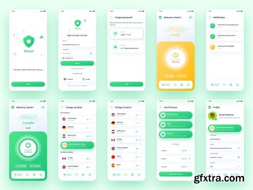 Aman - VPN App UI Kit Ui8.net