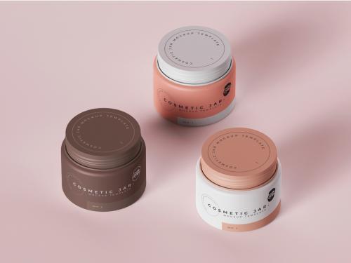 Cosmetic Jar Mockup Set of Three 573496289