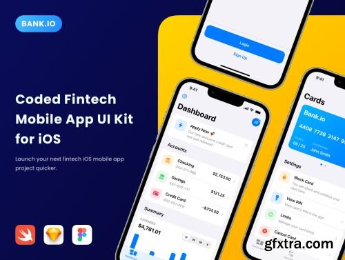 Bank.io - Fintech UI Kit for iOS 16 Ui8.net