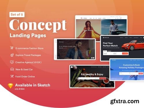 5 Concept Landing Page Template Ui8.net