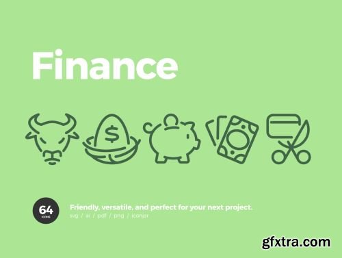 64 Finance Icons Ui8.net