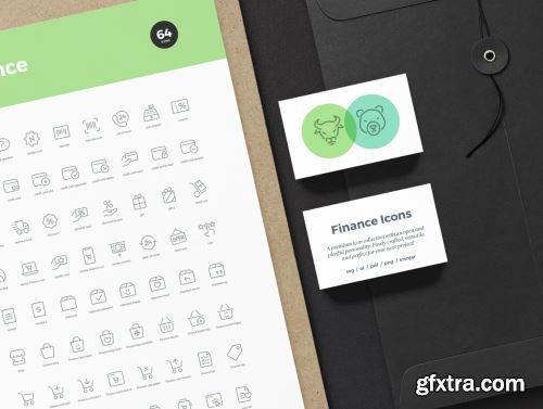 64 Finance Icons Ui8.net