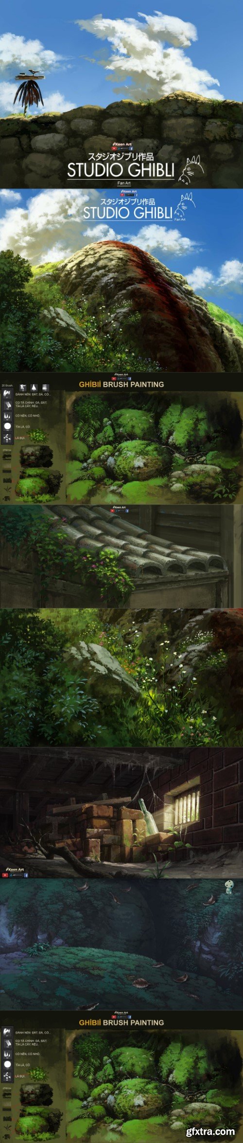 Ghibli Studio Brush | Brush patinting Ghibli Style | Video Tutorial suport.