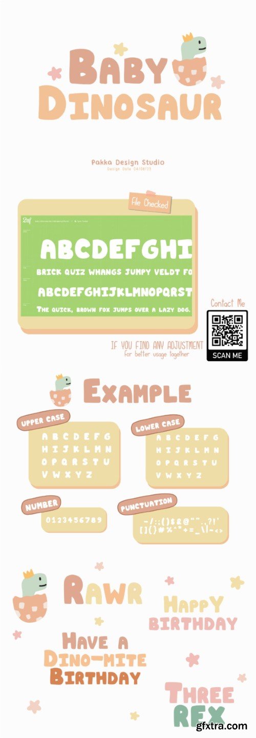 Baby Dinosaur Font