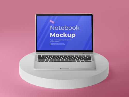 Modern Notebook Mockup Front View 573495646