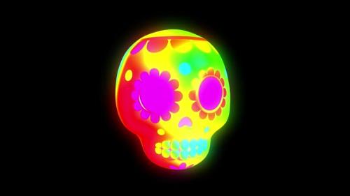 Videohive - Skull Psychedelic 3D Animation - 47548184 - 47548184