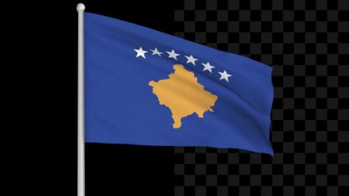 Videohive - Kosovo Flag Loop - 47555171 - 47555171