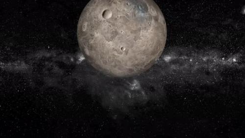 Videohive - Animation of Moon planet seen from space, Asteroids Cloud and cosmos, 2468 - 47555559 - 47555559