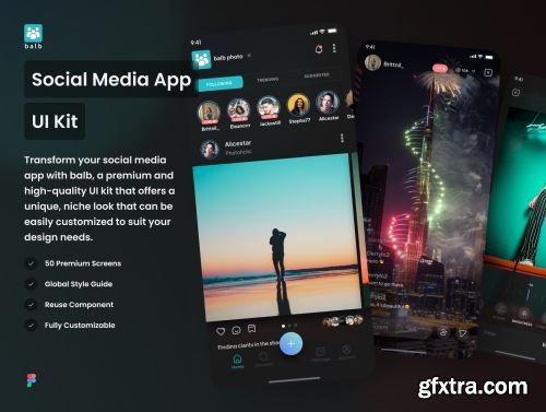 Balb - Social Media App UI Kit Ui8.net