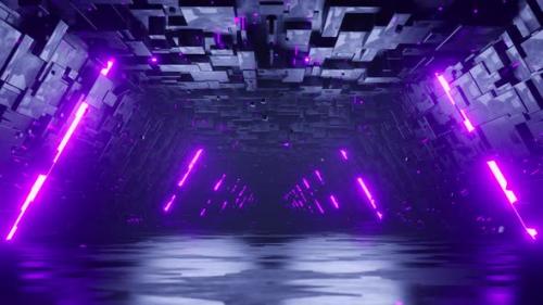 Videohive - Seamless Loop Motion Graphics of Flying into Sci-Fi Corridor - 47568658 - 47568658